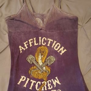 Affliction XL purple tank